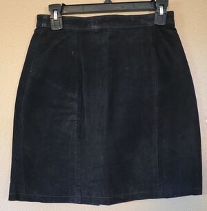 Classic Black Women's Suede Skirt